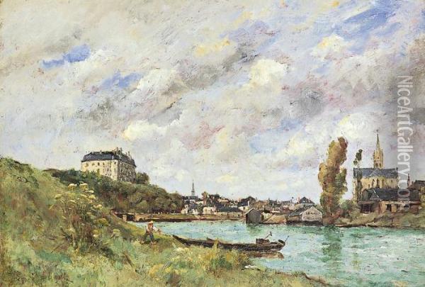 Chteau En Bord De Loire Oil Painting - Paul Trouillebert