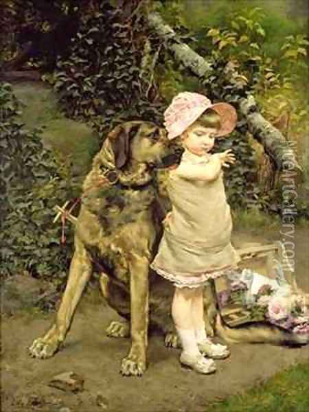 Dogs Company Oil Painting - Edgard Farasyn