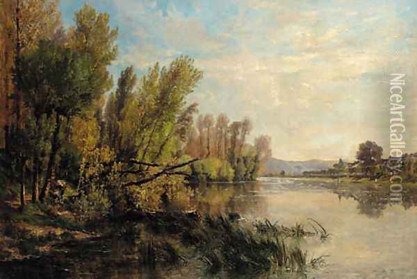 The meandering river Oil Painting - Alexandre Rene Veron