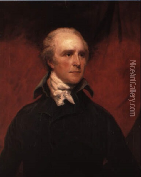 Portrait Of The Rt. Hon. Thomas Grenville In A Grey Coat And White Cravat Oil Painting - Sir John Hoppner