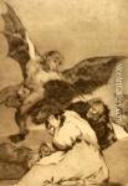 Soplones Oil Painting - Francisco De Goya y Lucientes