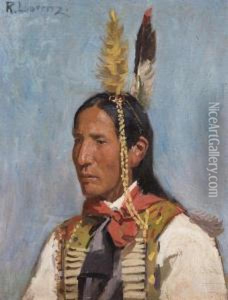 Indian Portrait Oil Painting - Richard Lorenz