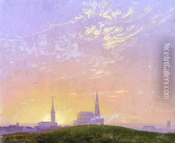 Abend Oil Painting - Caspar David Friedrich
