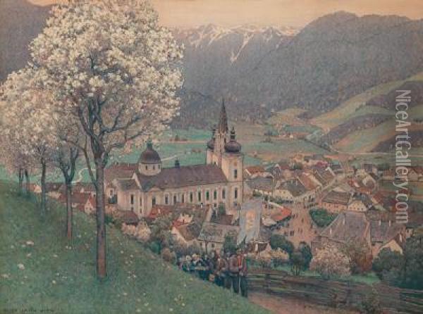 Gustav Jahn Prozession Bei Mariazell Oil Painting - Gustav Jahn