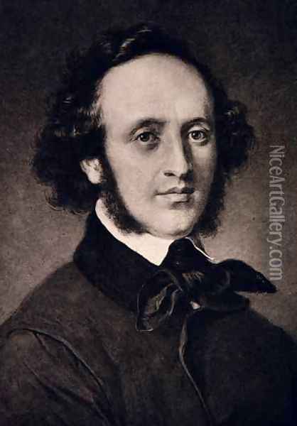 Portrait of Felix Mendelssohn 1809-47 Oil Painting - Jager (Jaeger), Carl