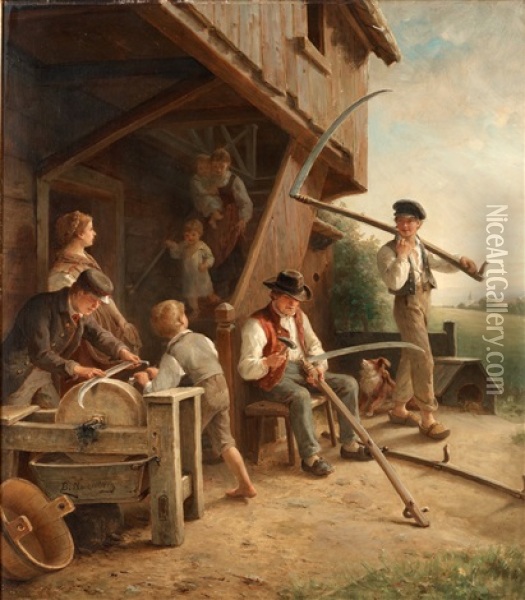 Slatterforberedelser Oil Painting - Bengt Nordenberg