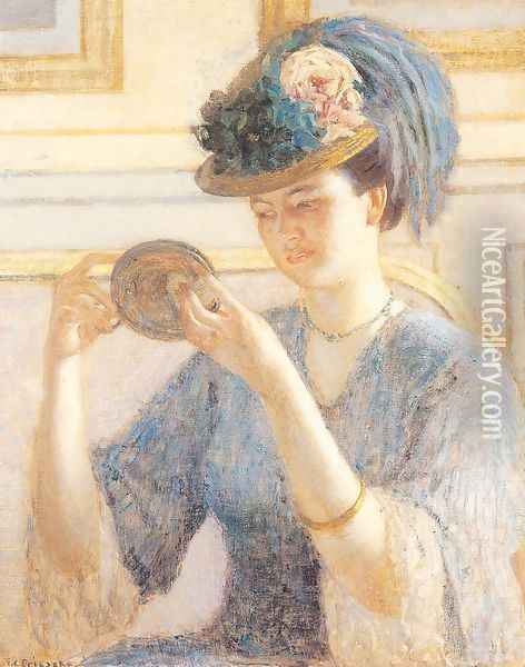 Reflections Oil Painting - Frederick Carl Frieseke