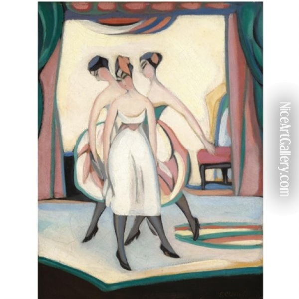 The Dancers Oil Painting - Eugene Chiriaeff