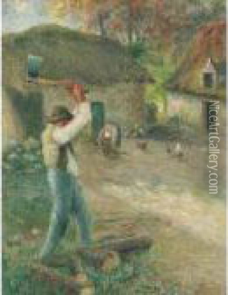 Le Pere Melon Fendant Du Bois Oil Painting - Camille Pissarro