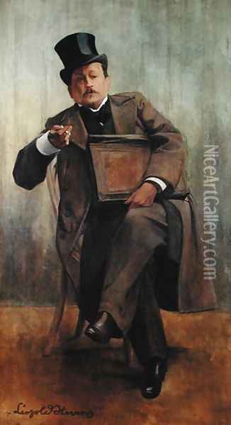 Portrait of Georges Courteline 1858-1929 Oil Painting - Leopold Stevens