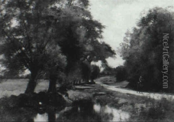 Old Road Near Paris Oil Painting - John Appleton Brown