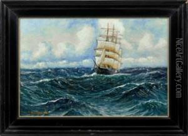 Vollschiff Auf Hoher See Oil Painting - Alfred Jensen