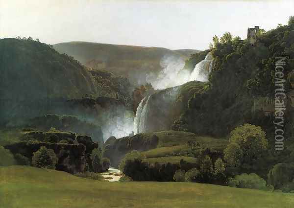 The Waterfalls of Tivoli Oil Painting - Johann Martin Von Rohden