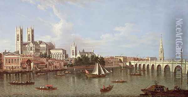 Westminster Bridge Oil Painting - Samuel Scott