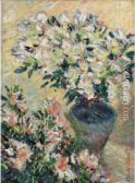 Azalees Blanches En Pot Oil Painting - Claude Oscar Monet