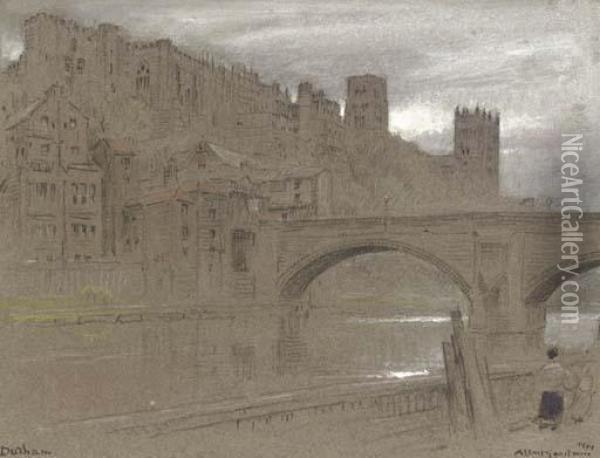 Durham Cathedral Oil Painting - Albert Goodwin