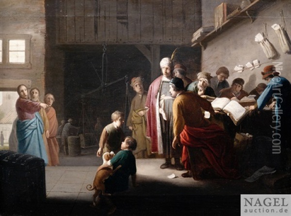 Die Berufung Des Heiligen Matthaus Oil Painting - Claes Cornelisz Moeyaert