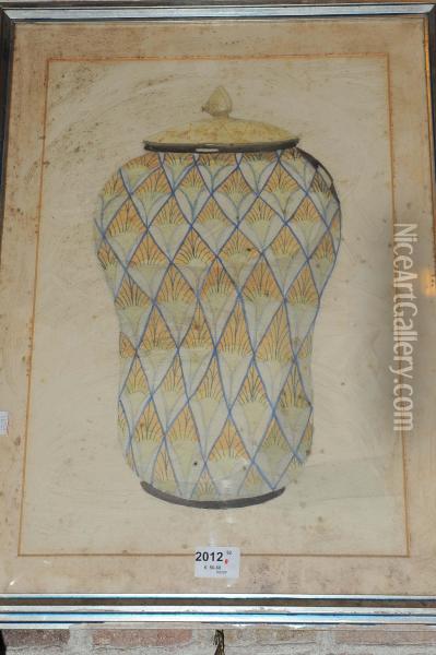 Disegno Preparatorio Per Vaso Con Coperchio Oil Painting - Master Of The Grotesque Vases