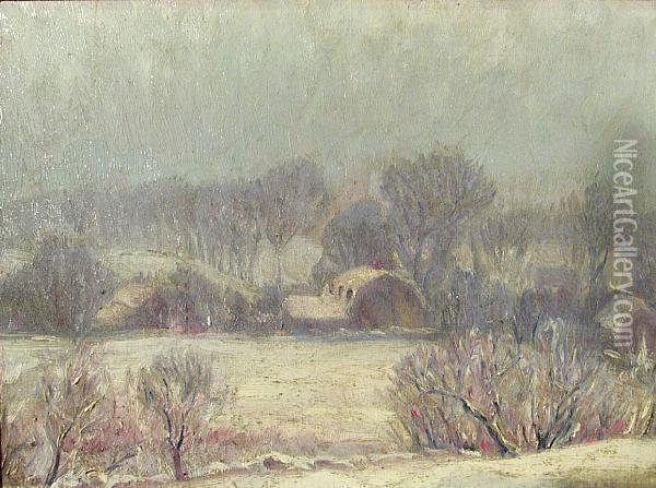 Winter Landscape Oil Painting - Platt Hubbard