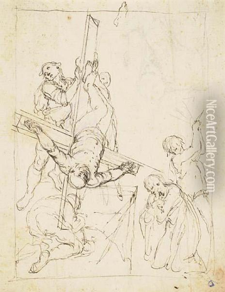 Crucifixion Of Saint Peter Oil Painting - Gerrit Van Honthorst