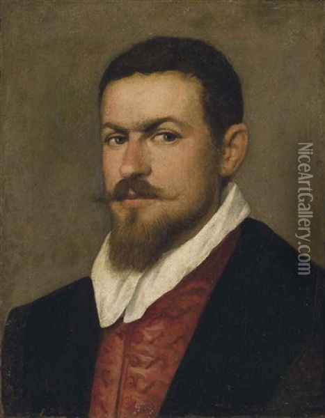 Portrait Of A Man, Bust-length Oil Painting - Leandro da Ponte Bassano