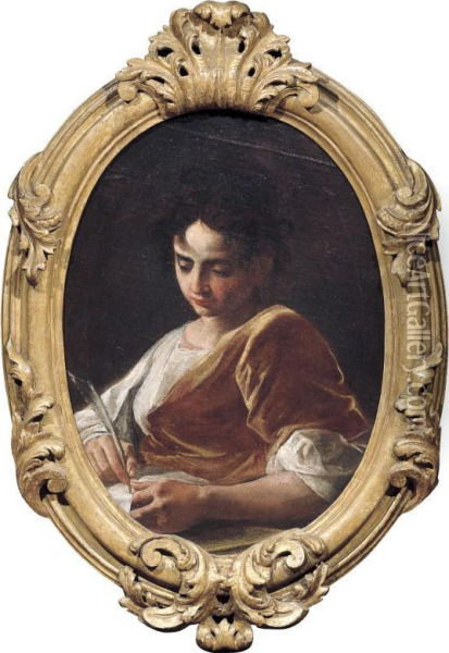 Fanciullo Scrivente Oil Painting - Giovanni Domenico Lombardi