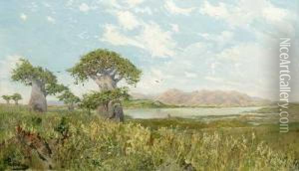 Weite Sudliche Landschaft Oil Painting - Heinrich Carl F. Von Pechmann