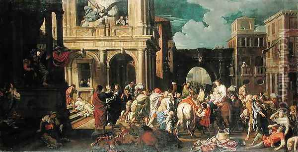 The Departure of the Israelites from Egypt Oil Painting - Johann Heiss