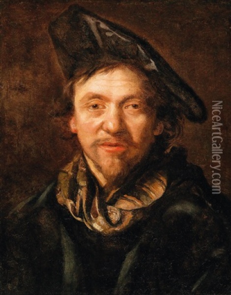 Portrait Of A Man In A Beret Oil Painting -  Rembrandt van Rijn