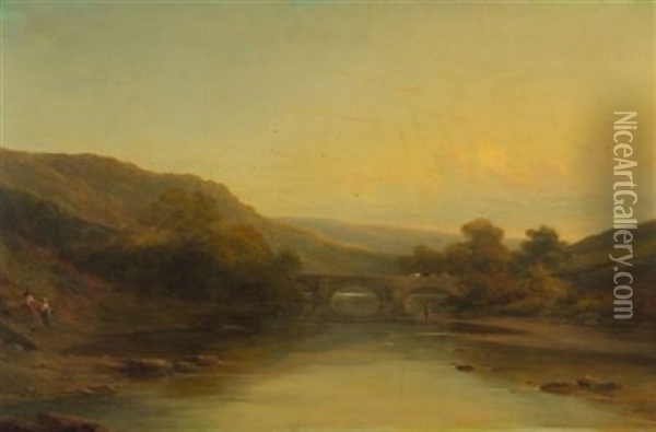On The Llugwy, N.w. Oil Painting - George Vicat Cole