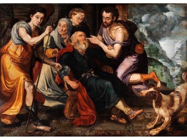 Biblische Darstellung Aus Der Geschichteabrahams Oil Painting - Frans I Vriendt (Frans Floris)