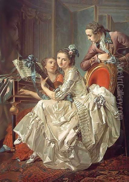 The Music Party Oil Painting - Louis Rolland Trinquesse