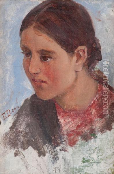 Portrait Of A Girl Oil Painting - Elin Danielson-Gambogi