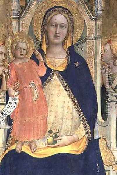 Madonna and Child enthroned with Saints Oil Painting - Fra Angelico (Guido di Pietro)