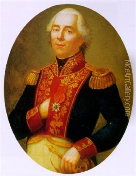 A Portrait Of Admiral Villaret De Joyeuse Oil Painting - Joseph-Siffred Duplessis