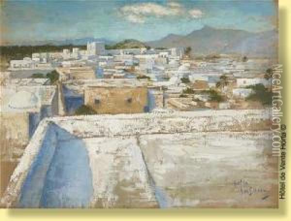 Vue De Gafsa (orientaliste) Oil Painting - Gustave Max Stevens