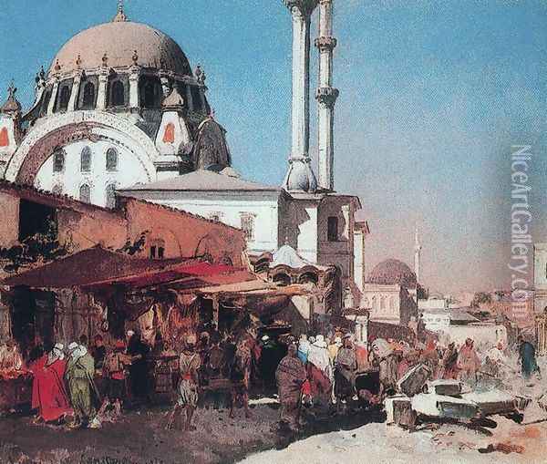The Mosque of Mahmoudi Oil Painting - Alberto Pasini