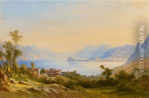 View Of Lake Como Seen From Bellagio Oil Painting - Carl Morgenstern
