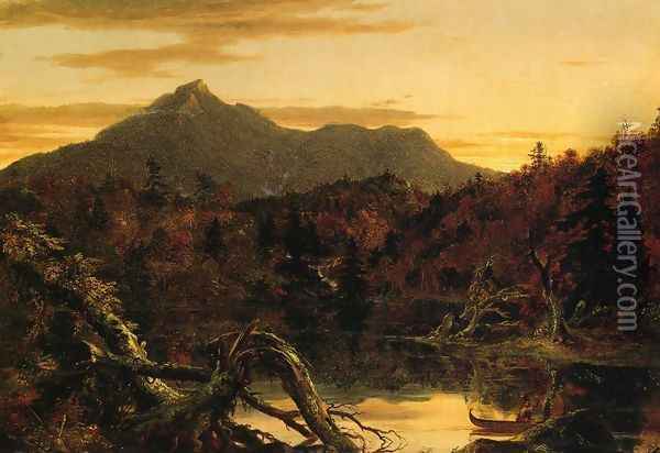 Autumn Twilight, View of Corway Peak, 1834 Oil Painting - Thomas Cole