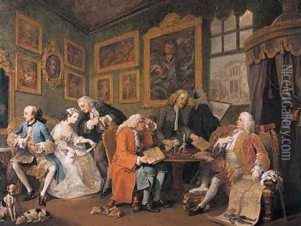 The Contract Oil Painting - William Hogarth