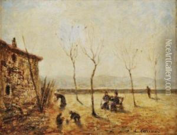 Paysage D'hiver Oil Painting - Louis Hilaire Carrand