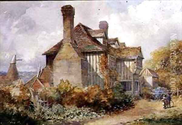 Rural Scene Kent Oil Painting - C.W. Fethergill