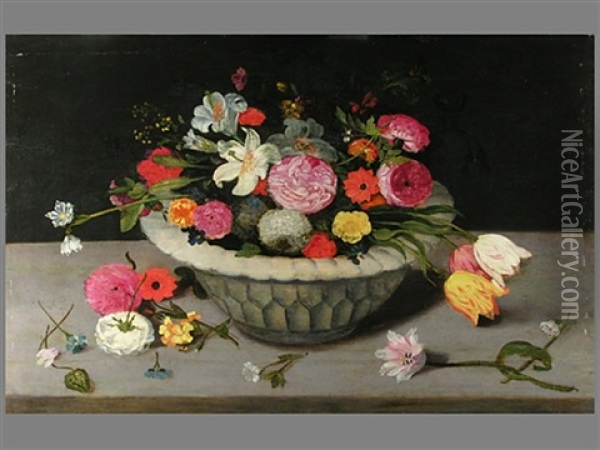 Blumenschale Oil Painting - Jan van Kessel the Elder