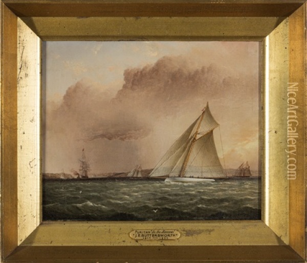 Puritan In The Narrows, New York Bay Oil Painting - James Edward Buttersworth