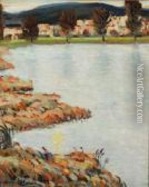 Lake Landscape Oil Painting - Alexander Altmann
