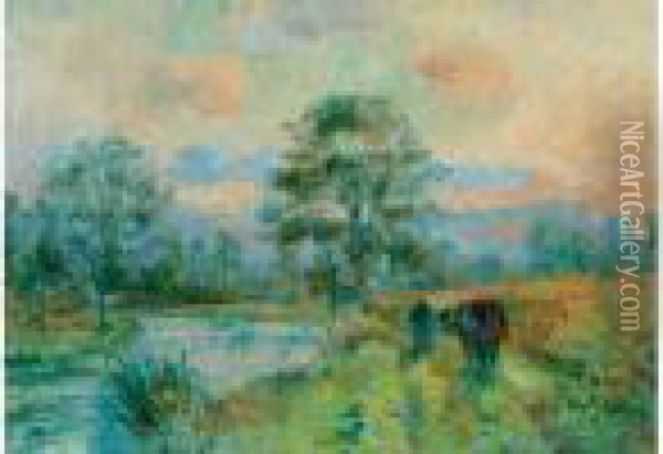 Paysage, Bord De Riviere Oil Painting - Albert Lebourg
