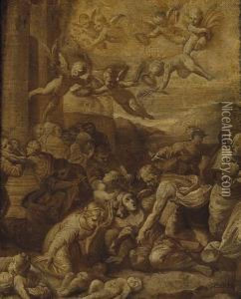 The Massacre Of The Innocents Oil Painting - Marcantonio Bassetti