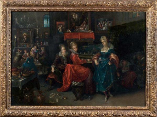 Les Vierges Sages Et Les Vierges Folles Oil Painting - Frans I Francken