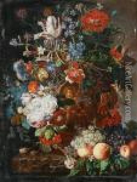 Blumenstillleben Mit Putti Oil Painting - Abraham Brueghel