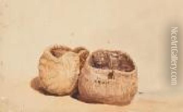 Two Baskets Oil Painting - Henry Bright